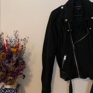 Lucky Brand Forest Green Suede Moto Jacket